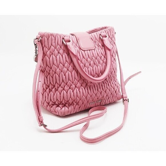 Miu Miu Nappa Crystal Shoulder Bag Pink - Picture 2 of 6
